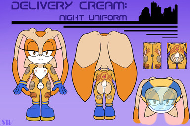 anthro areola armor bedroom_eyes big_ears biped bodysuit bottomwear breasts butt closed_smile clothed clothing countershade_face countershade_torso countershading dipstick_ears ear_markings female fishnet_clothing floppy_ears footwear genitals gloves handwear headgear headwear helmet loli long_ears looking_at_viewer markings mouth_closed multicolored_body multicolored_ears narrowed_eyes nipples no_underwear open_bodysuit orange_clothing orange_markings partially_clothed scut_tail seductive short_tail skinsuit small_breasts smile solo standing tail tan_body text tight_clothing topwear two_tone_body unzipped vulva white_body white_countershading young young_anthro young_female zipper shadowwalk sega sonic_the_hedgehog_(series) cream_the_rabbit lagomorph leporid mammal rabbit 2025 3:2 english_text hi_res model_sheet