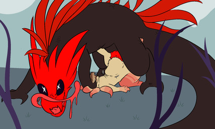 abdominal_bulge andromorph andromorph/male blush claws drooling_tongue duo female feral grabbing_ground grin grinning_at_viewer holding_head intersex intersex/male male penetration scales smile smiling_at_viewer spread_legs spreading tongue tongue_out vaginal vaginal_penetration yellow_body ima2 neoncityrain third-party_edit rain_world videocult the_unbound_(neoncityrain) lizard_(rain_world) red_lizard_(rain_world) slugcat 5:3 hi_res trans_(lore) trans_man_(lore)