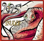 ambiguous_gender feral green_eyes happy holidays long_body red_shadow scales smile solo white_body white_scales novaconis chinese_zodiac new_year year_of_the_snake reptile scalie snake 2025 absurd_res hi_res