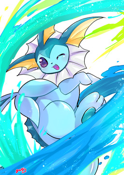 3_toes ambiguous_gender black_nose blue_body cute_fangs detailed_background fangs feet feral fin half-closed_eyes looking_at_viewer narrowed_eyes open_mouth pawpads paws purple_eyes solo teeth toes tongue miyu_1220 nintendo pokemon eeveelution generation_1_pokemon pokemon_(species) vaporeon absurd_res hi_res