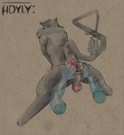 anthro anus anus_focus balls black_body black_fur digitigrade duo floating_arms floating_hands fur gaping genitals goatse logo long_tail male neck_tuft nude prehensile_tail simple_background sitting spread_anus spread_legs spreading tail tail_tuft text translucent translucent_body tuft hdyly seraphix cryptid ghost spirit absurd_res artist_logo artist_name english_text hi_res signature