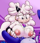 anthro anthro_focus anthro_on_anthro armwear balls bent_over big_breasts big_nipples black_armwear black_clothing black_horn blue_balls blue_penis blush bodily_fluids breast_play breasts brown_clothing brown_gloves brown_handwear clothing cum cum_between_breasts cum_on_arm cum_on_belly cum_on_body cum_on_breasts cum_on_face cum_string cumshot duo ejaculation female female_focus fingerless_gloves fingers frown fur genital_fluids genitals glans gloves grey_body grey_fur hair handwear hooved_fingers hooves horn interspecies looking_down male male/female nipples orgasm penis pink_nipples pink_nose purple_glans sex solo_focus tan_body tan_fur titfuck white_body white_fur white_hair felino idw_publishing sega sonic_the_hedgehog_(comics) sonic_the_hedgehog_(idw) sonic_the_hedgehog_(series) lanolin_the_sheep_(sonic) sparkle_the_rabbit bovid caprine lagomorph leporid mammal rabbit sheep 2025 hi_res