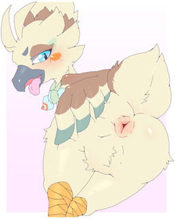 ambiguous_anthro ambiguous_gender anthro anus beak biped blue_eyes blue_kerchief blue_neckerchief blush blush_lines blush_stickers border brown_body brown_feathers brown_tail butt butt_grab cheek_tuft crotch_tuft eyebrows facial_markings facial_tuft feather_hair feather_hands feathers featureless_crotch fur glistening glistening_butt glistening_eyes gradient_background green_kerchief green_neckerchief grey_beak grey_eyebrows hand_on_butt hand_on_own_butt head_markings kerchief kerchief_only legs_together looking_back markings mostly_nude mostly_nude_ambiguous mostly_nude_anthro multicolored_body multicolored_feathers multicolored_kerchief multicolored_neckerchief multicolored_tail neckerchief neckerchief_only neckwear nude_ambiguous open_beak open_mouth orange_cheeks orange_kerchief orange_neckerchief outside_border pink_background pseudo_hair rear_view scuted_legs scutes simple_background solo tail tongue tongue_out tuft white_background white_body white_border white_feathers white_fur white_tail young young_ambiguous young_anthro suzuki_(2023) nintendo the_legend_of_zelda tulin_(tloz) avian rito 2026 4:5 digital_media_(artwork) hi_res male_(lore)