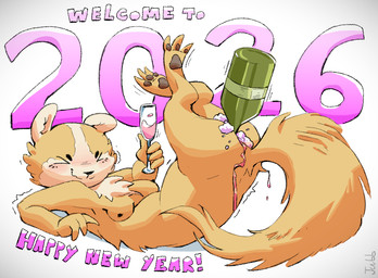alcohol alcohol_bottle alcohol_enema anthro beverage beverage_bottle bottle bottle_in_ass breasts butt champagne champagne_bottle champagne_glass container cup drinking_glass enema female glass glass_container glass_cup holidays nude nude_female object_in_ass solo jubb new_year new_year_2026 mammal mustelid musteline true_musteline weasel