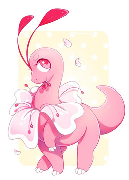 cherry female feral food fruit long_neck looking_at_viewer mouth_closed pattern_background pink_body pink_eyes pink_tail plant side_view simple_background solo tail text bloominglynx nintendo pokemon dinosaur elemental_creature flora_fauna generation_2_pokemon meganium pokemon_(species) prehistoric_species reptile saurischian sauropod sauropodomorph scalie artist_name hi_res