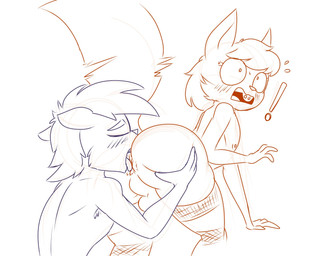 all_fours anal anthro anthro_on_anthro anthro_rimming_anthro anus armpit_hair backsack balls blush blush_lines body_hair braces buckteeth butt clothing duo exclamation_point eyes_closed femboy fingers fluffy fluffy_tail genitals hair hand_on_butt legwear legwear_only looking_pleasured male male/male male_rimming male_rimming_male mostly_nude nipples open_mouth oral pattern_clothing pattern_legwear pattern_thigh_highs perineum raised_tail rimming rimming_male sex simple_background striped_clothing striped_legwear striped_thigh_highs stripes surprised tail teeth thick_thighs thigh_highs thigh_highs_only tongue tongue_out white_background wide_eyed lechugansfw ian_(lechugansfw) matt_(lechugansfw) mammal mephitid rodent sciurid skunk tree_squirrel hi_res sketch