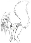 anthro belly bent_over bottomwear clothed clothing dolphin_shorts ear_tuft female flat_chested hair shorts solo translucent translucent_hair tuft oonami ami_(oonami) eurasian_red_squirrel mammal rodent sciurid tree_squirrel 2024 greyscale hi_res monochrome