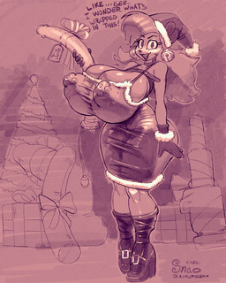 anthro areola barbell_piercing bell big_areola big_breasts big_nipples biped boots breasts christmas_clothing christmas_dress christmas_headwear christmas_tree clothing dialogue dildo dress female footwear gift gloves handwear hat headgear headwear high_heeled_boots high_heels holding_dildo holding_object holding_sex_toy holidays huge_breasts jingle_bell nipple_outline nipple_piercing nipple_piercing_outline nipples open_mouth open_smile piercing plant puffy_areola puffy_nipples santa_hat sex_toy shoes smile solo text tight_clothing tree year snao christmas tiny_toon_adventures warner_brothers julie_bruin bear mammal 2022 alternate_version_at_paywall better_version_at_paywall digital_media_(artwork) english_text monochrome