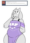 anthro ask_blog big_breasts boss_monster_(undertale) bovid breasts caprine clothed clothing digital_media_(artwork) dress english_text fangs female fur goat horn long_ears mammal pelvic_curtain robe robertge slightly_chubby solo teeth text thick_thighs thinking toriel tumblr undertale undertale_(series) user_avatar white_body white_fur wide_hips