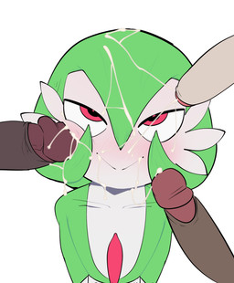 blush blush_lines bodily_fluids brown_glans chest_spike closed_smile cum cum_drip cum_in_hair cum_in_mouth cum_inside cum_on_face cum_string dark_body dark_skin disembodied_penis dripping ejaculation erection female female_humanoid genital_fluids genitals glans green_body green_hair group hair high-angle_view humanoid_genitalia humanoid_penis interspecies looking_at_viewer looking_pleasured male mouth_closed narrowed_eyes pale_skin penis penis_against_cheek pokephilia pseudo_hair red_eyes red_glans smile spikes spikes_(anatomy) white_body meweeze nintendo pokemon gardevoir generation_3_pokemon humanoid pokemon_(species) 2026 digital_drawing_(artwork) digital_media_(artwork) hi_res