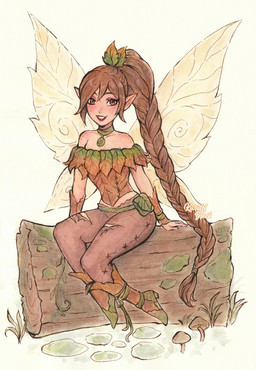 belt boots bottomwear braided_hair choker clothing female footwear freckles fungus hair humanoid_pointy_ears insect_wings jewelry log mushroom necklace pants pointy_ears shoes smile solo wings wood kuridel_black disney_fairies fawn_(disney) fairy humanoid pixie winged_humanoid hi_res
