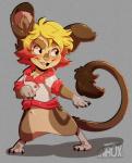 anthro brown_body brown_fur claws clothing fur long_tail solo tail conditional_dnp xnirox frikk_(character) degu mammal octodontid rodent