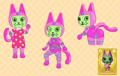 anthro bent_over biped butt chibi clitoris clothed clothing collared_shirt dress female floral_dress genitals gesture glistening glistening_body grey_highlights hand_on_hip highlights_(coloring) lcd looking_at_viewer looking_back machine meow-lingual meowlingual multiple_angles nude one_eye_closed pawpads pink_body pink_clothing pink_dress presenting presenting_hindquarters presenting_vulva raised_tail rear_view screen screen_face screw shirt simple_background sitting smile solo speaker standing tail three-quarter_view tongue tongue_out toony topwear translucent translucent_belly translucent_body unusual_anatomy unusual_anus usb_port vulva waving whiskers wink pixel_vibri animal_crossing nintendo meow_(animal_crossing) domestic_cat felid feline felis mammal robot 2026 aliasing digital_media_(artwork) hi_res reference_image