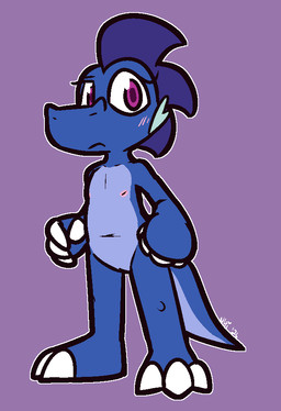3_toes 4_fingers aged_down anthro blue_body blue_scales breasts claws feet female finger_claws fingers flat_chested front_view frown genitals hair looking_at_viewer navel nipples non-mammal_navel non-mammal_nipples nude pink_nipples pupils purple_eyes purple_hair purple_pupils scales small_breasts solo standing toe_claws toes vulva white_claws young young_anthro young_female ultilix european_mythology mythology ruby_(ultilix) dragon mythological_creature mythological_scalie scalie western_dragon 2026 digital_media_(artwork)