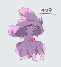ambiguous_gender feral red_eyes simple_background solo hoshino nintendo pokemon generation_4_pokemon ghost mismagius pokemon_(species) spirit