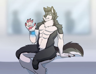 abs anthro athletic athletic_anthro athletic_male belly belly_expansion big_belly expansion growth_sequence huge_belly hyper hyper_belly hyper_pregnancy laboratory male muscular navel navel_popping nude open_mouth outie_navel pecs pregnant pregnant_anthro pregnant_male rapid_pregnancy solo ulvbecker canid canine canis mammal wolf 2025 2d_animation animated no_sound sequence short_playtime webm