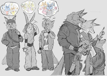 angry anthro apron award award_ribbon backpack badge blue_body blue_fur blush bodily_fluids bracelet broom chest_tuft claws cleaning cleaning_tool clothing confusion ears_down ears_through_headwear eyebrows eyes_closed facial_tuft fangs female fist floppy_ears footwear fur gesture gloves group hair hand_gesture hand_in_pocket hand_on_chin hand_on_head hand_under_chin handwear headgear headwear hexplex jacket jewelry kerchief leather licking looking_at_another looking_away looking_down looking_up maid_uniform male male/male multicolored_body neck_tuft number_on_clothing open_mouth orange_body orange_fur pattern_clothing pivoted_ears pockets pointing pointy_ears question_mark ribbons shoes short_sleeves smile snot spikes spread_arms star striped_clothing stripes sweat tail tail_tuft teeth thinking thought_bubble tongue topwear tuft two_tone_body uniform vest wristband yellow_body young young_anthro young_female young_male barry_(don't_eat_the_neighbours) emily_(don't_eat_the_neighbours) fox_(don't_eat_the_neighbours) lucy_(don't_eat_the_neighbours) peter_(don't_eat_the_neighbours) rabbit_(don't_eat_the_neighbours) simon_(don't_eat_the_neighbours) terrapin_(don't_eat_the_neighbours) wolf_(don't_eat_the_neighbours) canid canine canis fox lagomorph leporid mammal rabbit wolf hi_res brother_(lore) brothers_(lore) daughter_(lore) father_(lore) father_and_child_(lore) father_and_daughter_(lore) father_and_son_(lore) parent_(lore) parent_and_child_(lore) parent_and_daughter_(lore) parent_and_son_(lore) sibling_(lore) son_(lore)