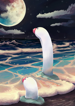 duo moon water white_body conditional_dnp nakoo nintendo pokemon generation_9_pokemon pokemon_(species) wiglett 2022 hi_res