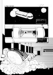 comic dialogue english_text hi_res inoby monochrome moon not_furry space spacebunz spacecraft star steam text vehicle zero_pictured