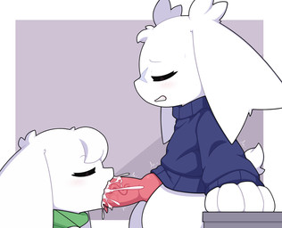animal_genitalia animal_penis anthro anthro_on_anthro anthro_penetrated anthro_penetrating anthro_penetrating_anthro big_penis blue_clothing blue_sweater blue_topwear bodily_fluids border bottomless bottomless_anthro bottomless_gynomorph bottomless_intersex canine_genitalia canine_penis clenched_teeth clothed clothing crossgender cum cum_drip cum_in_mouth cum_inside cum_on_own_penis cum_on_penis cum_on_self cum_splatter dripping duo erection eyes_closed facial_scar fellatio female female_anthro female_penetrated floppy_ears ftg_crossgender fti_crossgender fur genital_fluids genitals green_clothing green_topwear green_vest gynomorph gynomorph/female gynomorph_anthro gynomorph_penetrating gynomorph_penetrating_female head_tuft intersex intersex/female intersex_anthro intersex_penetrating intersex_penetrating_female intraspecies knot knotted_penis long_ears looking_pleasured lop_ears oral oral_penetration penetration penile penis penis_in_mouth pink_knot pink_penis red_tongue saliva saliva_on_penis scar sex short_tail side_view sweater tail teeth tongue tongue_out tongue_out_fellatio topwear tuft vein veiny_penis vest white_body white_border white_ears white_fur white_tail white_tuft x_scar km-15 cave_story sue_sakamoto toroko lagomorph mammal mimiga 2025 digital_media_(artwork) hi_res