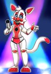 anthro blue_eyes electronics eyebrows eyelashes female funtime_candle machine metal microphone robotic sharp_teeth solo speaker teeth sketchygarden five_nights_at_freddy's scottgames sister_location fan_character animatronic canid canine fox mammal robot 2021 absurd_res digital_media_(artwork) hi_res