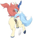 angry animal_genitalia animal_pussy anus butt equine_genitalia equine_pussy female feral genitals horn pussy solo umixign nintendo pokemon keyeswood equid generation_5_pokemon keldeo keldeo_(resolute_form) legendary_pokemon mammal pokemon_(species)