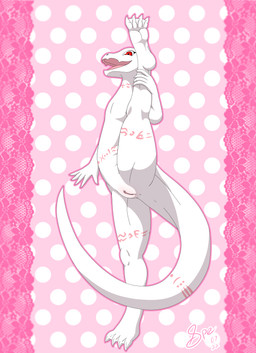 4_toes 5_fingers abstract_background albino anthro anus belly belly_markings big_clitoris big_tail blush bodily_fluids body_blush claws clitoral_hood clitoris cute_fangs digitigrade dripping erect_clitoris eyelashes fangs feet female fingers flat_chested flexible front_view genital_fluids genitals humanoid_genitalia humanoid_hands humanoid_vulva inner_labia lace leg_markings long_tail looking_at_viewer markings membrane_(anatomy) neck_markings nude on_one_leg one_leg_up open_mouth open_smile outline perineum pink_background pink_clitoral_hood pink_clitoris pink_inner_labia pink_markings pink_outline pink_vulva pose pupils raised_leg red_eyes simple_background slit_pupils smile smiling_at_viewer snout soles solo splits spread_legs spreading standing tail tail_dimple tail_markings tapering_clitoris teeth thick_tail thick_thighs thigh_markings three-quarter_view toe_claws toes tribal tribal_markings vaginal_fluid_drip vaginal_fluids vertical_splits vulva vulva_blush webbed_feet white_anus white_body white_claws white_outer_labia white_vulva spe overlord_(series) crusch_lulu lizard lizardman lizardman_(overlord) reptile scalie 2022 absurd_res cel_shading dated digital_drawing_(artwork) digital_media_(artwork) full-length_portrait hi_res krita_(artwork) pink_theme pinup portrait shaded signature