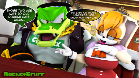 anthro bench big_breasts breasts dialogue diner duo eye_contact eyebrows female half-closed_eyes hand_on_breast looking_at_another male muscular muscular_male narrowed_eyes on_bench raised_eyebrow restaurant sitting sitting_on_bench speech_bubble rocketspuff sega sonic_the_hedgehog_(series) vanilla_the_rabbit vector_the_crocodile crocodile crocodilian lagomorph leporid mammal rabbit reptile scalie 16:9 3d_(artwork) 4k absurd_res bad_metadata digital_media_(artwork) hi_res md5_mismatch widescreen