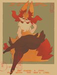 anthro crossed_legs female huge_ears inner_ear_fluff red_eyes solo stick tail text thick_thighs tuft sarifairy nintendo pokemon braixen generation_6_pokemon pokemon_(species) absurd_res english_text hi_res