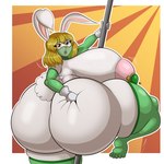 1:1 2023 absurd_res anthro areola big_breasts big_butt blonde_hair breasts brown_eyes butt carrot_(one_piece) female hair hi_res huge_breasts huge_butt hyper hyper_breasts lagomorph leporid mammal mrxrickyx one_piece open_mouth pink_areola rabbit solo thick_thighs white_body