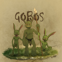 4_toes anthro balls big_ears big_penis bottomwear bottomwear_aside clothing clothing_aside crouching darkened_balls darkened_genitalia darkened_penis feet flaccid foreskin genitals green_balls green_body green_eyes green_penis green_skin grin group hand_hold humanoid_genitalia humanoid_penis ineffective_clothing ineffective_loincloth loincloth loincloth_aside long_foreskin looking_at_viewer male male/male melee_weapon navel nude penis penis_size_difference polearm purple_eyes red_eyes scar sharp_teeth shota smile spear spread_legs spreading teeth text toes tongue tongue_out unretracted_foreskin weapon young young_humanoid young_male dakkawoof goblin humanoid 1:1 2022 hi_res unknown_text