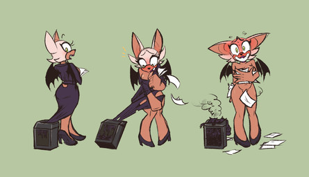 anthro bat_ears bat_wings blush bodily_fluids businesswear clothing convenient_censorship covering covering_self embarrassed female flying_sweatdrops footwear high_heels lipstick machine makeup membrane_(anatomy) membranous_wings midriff nervous nervous_smile nude shoes shredder_(machine) smile solo surprised sweat sweatdrop torn_clothing wardrobe_malfunction wings brapplesauce sega sonic_the_hedgehog_(series) rouge_the_bat bat mammal hi_res
