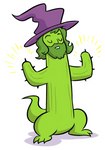 ambiguous_gender beard cactus clothing eyes_closed facial_hair green_body green_hair hair hat headgear headwear plant solo spikes spikes_(anatomy) tail tapering_tail wizard_hat drawfee nathan_yaffe drawfee_(copyright) elemental_creature flora_fauna hybrid reptile scalie