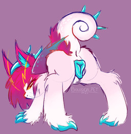 animal_genitalia animal_vulva antennae_(anatomy) anus butt canine_genitalia canine_vulva claws curled_tail female feral fur genitals hair horn looking_at_viewer looking_back looking_back_at_viewer membrane_(anatomy) membranous_wings pink_body pink_fur pink_hair presenting presenting_anus presenting_hindquarters presenting_vulva rear_view simple_background spiked_tail spikes spikes_(anatomy) tail text vulva wings biological.pet conditional_dnp mythology dragon furred_dragon furred_scalie mammal mythological_creature mythological_scalie scalie 2025 artist_name colored dated digital_drawing_(artwork) digital_media_(artwork) signature watermark