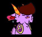 2_horns anthro brown_hair chibi clothed clothing ear_piercing facial_piercing fluffy fluffy_tail fur hair horn male nose_piercing nose_ring open_mouth pendulum piercing pompadour purple_body purple_fur ring_piercing simple_background smile solo tail sleeplesskiwi pop_cat kidden_eksis bovid caprine goat mammal 2022 animated colored digital_drawing_(artwork) digital_media_(artwork) flat_colors loop short_playtime