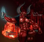 abs balls biceps big_muscles black_glans dripping erection genitals glans horn humanoid_genitalia humanoid_penis male muscular muscular_male nipples not_furry pecs penis pubes red_balls red_body red_nipples red_penis red_skin solo animasanimus legend satan satan_(legend) demon fallen_angel lucifer_(disambiguation)