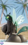 3d_(artwork) anthro anthrofied arthropod big_breasts big_butt breasts butt changeling digital_media_(artwork) female friendship_is_magic hasbro hi_res huge_butt looking_at_viewer looking_back looking_back_at_viewer my_little_pony notched_wings nude queen_chrysalis_(mlp) solo wings xlkev