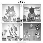 1:1 arthropod comic dragon drinking eating english_text equid equine female flower friendship_is_magic gem hasbro hi_res horn insect lepidopteran magazine male mammal monochrome moth multi_limb musical_note musical_symbol my_little_pony mythological_creature mythological_equine mythological_scalie mythology plant queen_chrysalis_(mlp) scalie spike_(mlp) symbol text twilight_sparkle_(mlp) unicorn vavacung