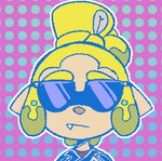 bodily_fluids eyewear female hair ponytail snaggle_tooth solo sunglasses tears itchi nintendo splatoon fan_character animal_humanoid cephalopod cephalopod_humanoid humanoid inkling marine marine_humanoid mollusk mollusk_humanoid animated icon short_playtime