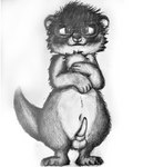 animal_genitalia animal_penis anthro balls blush circle_glasses erection facial_piercing feral fur genitals hair looking_at_viewer male nose_piercing nose_ring nude penis piercing ring_piercing septum_piercing sheath simple_background smile tapering_penis tuft surette surette_(character) mammal mustelid otter absurd_res black_and_white graphite_(artwork) greyscale hi_res monochrome portrait shaded sketch traditional_media_(artwork)