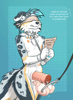 animal_genitalia animal_penis anthro balls big_balls bodily_fluids bound cock_and_ball_torture collar corpora_cavernosa cum dialogue epididymis equine_genitalia equine_penis exposed_testicle fur gaping gaping_urethra genital_fluids genital_mutilation genital_piercing genital_torture genitals glansectomy gore gore_focus leash male multicolored_body multicolored_fur mutilation partial_penectomy penectomy penis piercing precum saggy_balls scared skinny slave sliced solo testicle_piercing torture_device urethra urethral_piercing cutiecut canid canine canis domestic_dog mammal hi_res