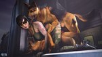 absurd_res bestiality big_breasts bottomwear breasts camo camo_bottomwear camo_clothing camo_pants camo_print canid canine canis caucasian clothed clothing digital_media_(artwork) domestic_dog female female_on_feral female_penetrated feral from_behind_position german_shepherd group group_sex herding_dog hi_res human human_on_feral interspecies knotting looking_pleasured male male/female male_penetrating mammal mara_(cod) pants pastoral_dog pattern_bottomwear pattern_clothing pattern_pants penetration sex snippstheslammer_(artist) threesome tongue torn_clothing trio