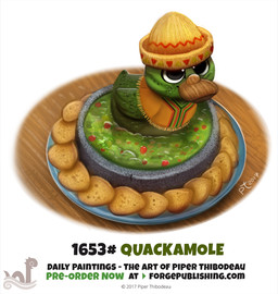 ambiguous_gender black_eyes bowl chips_(food) clothing container feral food guacamole hat headgear headwear humor pun simple_background solo text visual_pun white_background wings piper_thibodeau anatid anseriform avian bird duck food_creature 2017 digital_media_(artwork) digital_painting_(artwork) english_text painting_(artwork) url