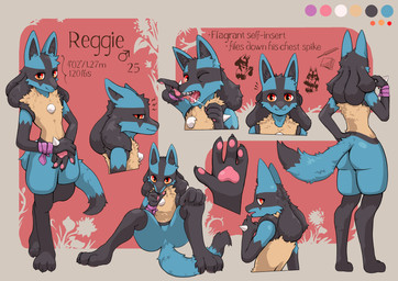 anthro anthrofied blue_body blue_fur claws finger_claws fur inner_ear_fluff looking_at_viewer male multicolored_body multicolored_fur multiple_poses open_mouth pawpads pose red_eyes simple_background sitting sitting_on_ground smile solo spikes spikes_(anatomy) squinted_eyes standing text toe_claws tuft tauphie nintendo pokemon generation_4_pokemon lucario pokemon_(species) 2026 absurd_res digital_media_(artwork) english_text hi_res model_sheet
