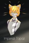 ambiguous_gender anthro clothing fur gem glistening hair looking_at_viewer orange_hair solo white_body white_fur chunyin_quanji land_of_the_lustrous elemental_creature felid feline gem_creature mammal mineral_fauna hi_res