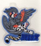 accessory badge beak blue_eyes claws feathered_wings feathers furgonomics grey_body jewelry male pawpads paws solo spots spread_wings tail tail_accessory tail_jewelry underpaw wings twisted_sketch_(artist) mythology ruzzy avian gryphon mythological_avian mythological_creature zebra_finch hi_res