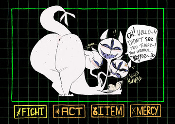 3_eyes 3_heads angry anus battle big_butt big_tail blush book butt butt_slap claws dialogue exclamation_point female feral freckled_butt freckles gameplay_mechanics heart_symbol multi_eye multi_head reading shy slap smile solo tail tail_anus taunting teeth text twerking white_body roksim deltarune european_mythology greek_mythology mythology undertale_(series) clover_(deltarune) canid canid_demon canine cerberus darkner demon hellhound hydra mammal mythological_canine mythological_creature 2d_animation animated english_text frame_by_frame