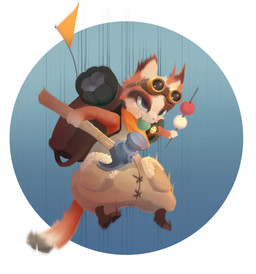 ambiguous_gender anthro backpack boots bottomwear clothing eyewear eyewear_on_head flag food footwear goggles goggles_on_head green_eyes hammer holding_food holding_hammer holding_object holding_tool looking_up pants shoes simple_background smile solo tools corablue capcom monster_hunter felid felyne lynian mammal palico 2025 absurd_res digital_media_(artwork) hi_res