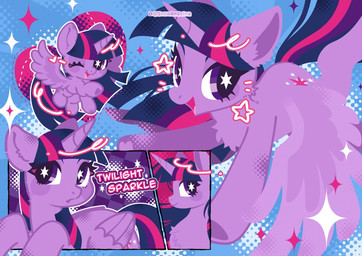 chest_tuft chibi female feral hooves horn looking_at_viewer multiple_poses open_mouth pose solo sparkles star tuft underhoof wings snow_angel_(artist) friendship_is_magic hasbro my_little_pony mythology twilight_sparkle_(mlp) equid equine mammal mythological_creature mythological_equine winged_unicorn