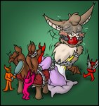 2_horns 3_toes anthro ball_gag barefoot bdsm blush bodily_fluids bondage bottomwear bound brown_body brown_fur brown_hair brush claws clothed clothed_anthro clothed_female clothing drooling eyes_closed eyewear fangs feet female foot_fetish footstool fur fur_tuft gag gagged glasses group hair horn larger_female loose_feather multicolored_body multicolored_fur orange_body pants pink_body purple_bottomwear purple_clothing purple_pants red_body restraints rope rope_bondage saliva shirt sitting_on_pillow size_difference soles solo_focus submissive submissive_anthro submissive_female teeth tickle_fetish tickle_torture tickling tickling_feet toe_claws toes topwear tuft wearing_glasses white_body white_clothing white_fur white_shirt white_topwear friskylittledevil sora_(gagpal3) bat demon mammal 2019 hi_res